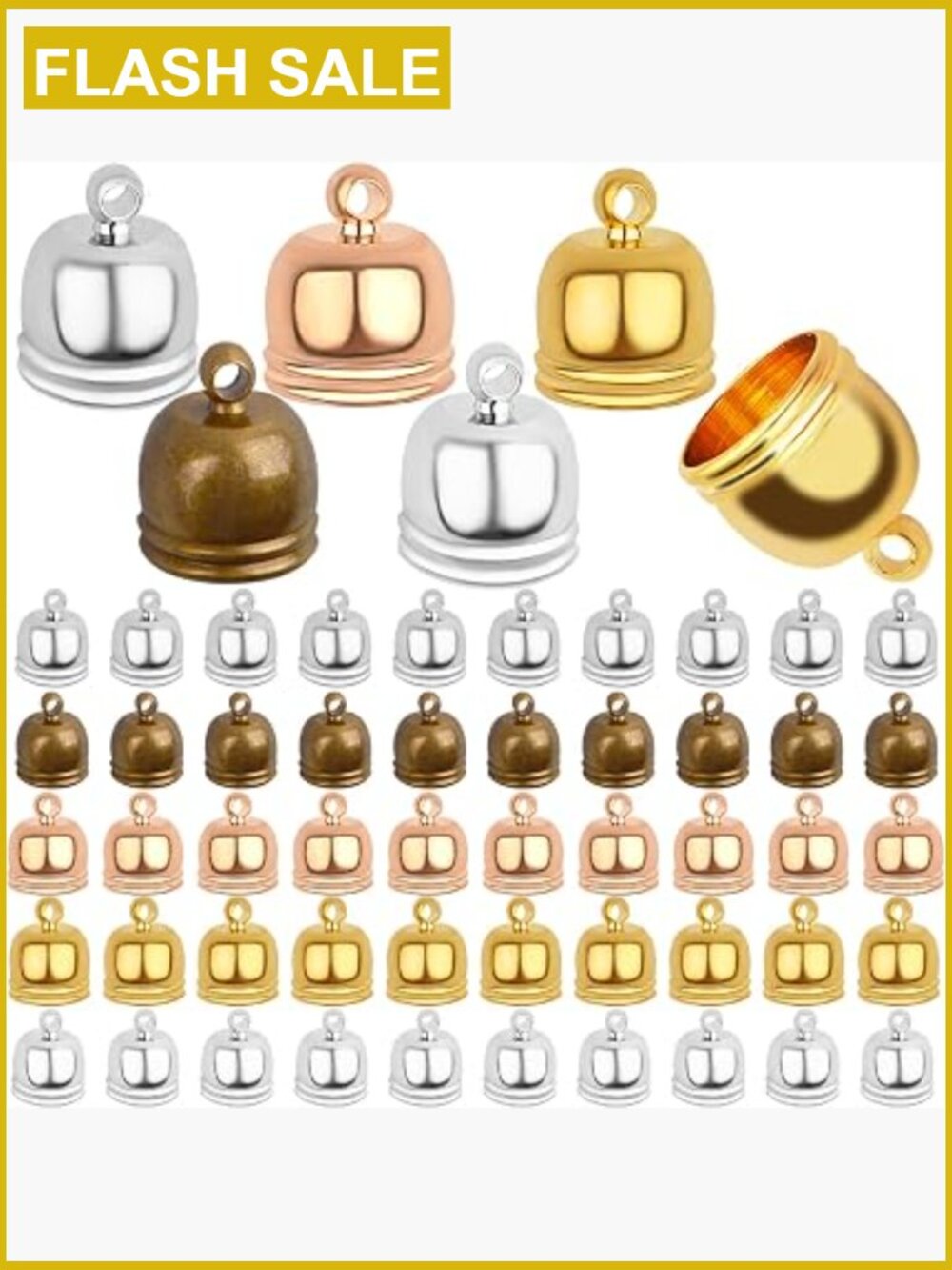 50pc Tassel Caps End Caps for Jewelry Making DIY Leather Brass Findings